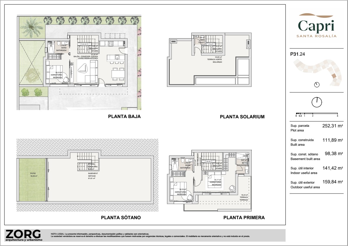Capri Villa's Plattegrond