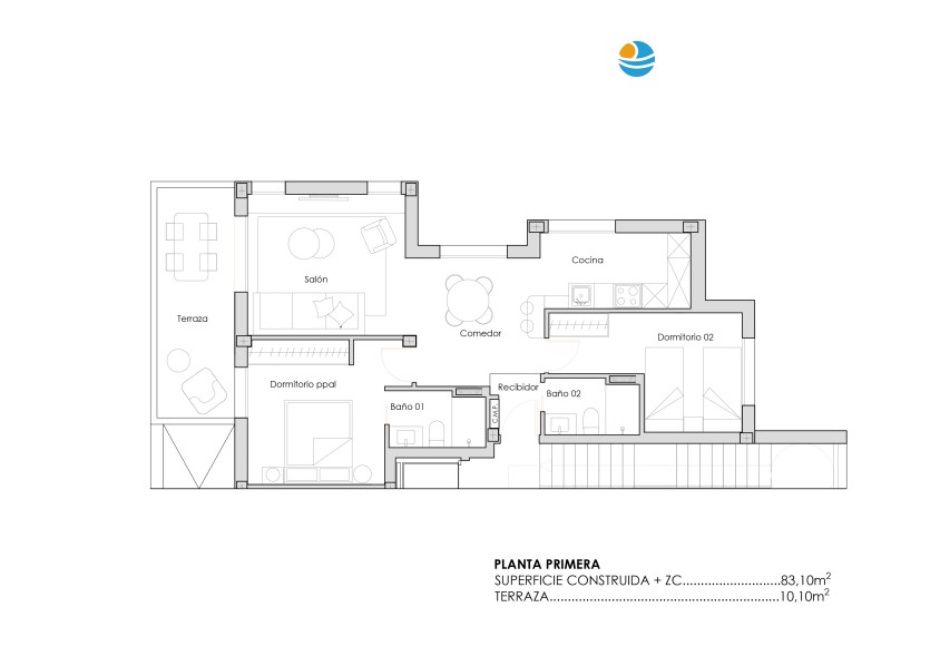 Plattegrond toeristisch appartement